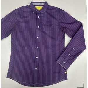 Descendant of Thieves By Dres Ladro Men's Button Down Purple Blue Stripe shirt